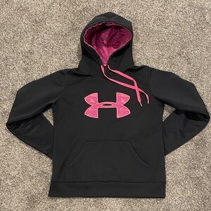 Under Armour UA Storm Small Black Hoodie with Hot Pink Accents